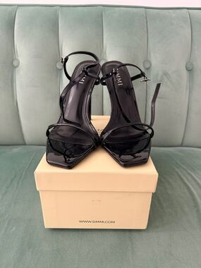 Simmi Shoes Black Strappy High Heel Sandals